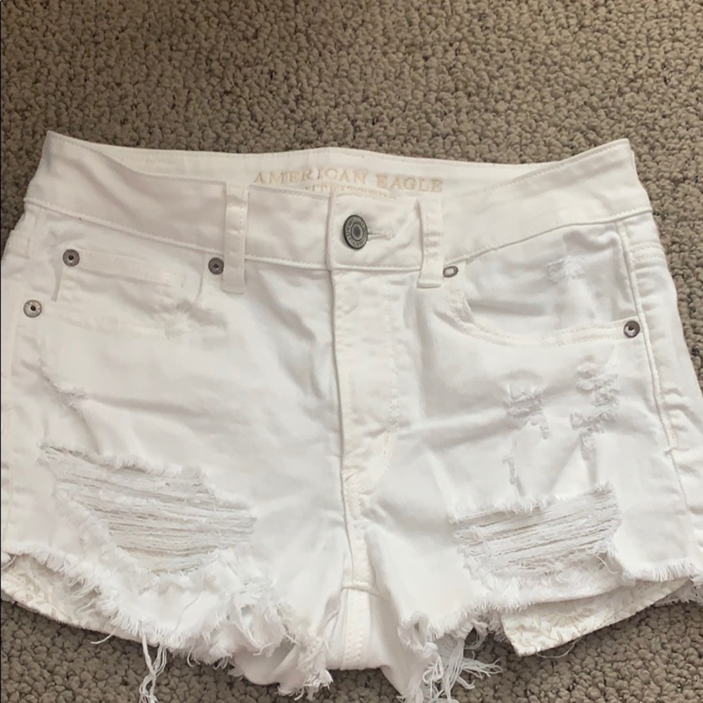 American Eagle White Denim Shorts